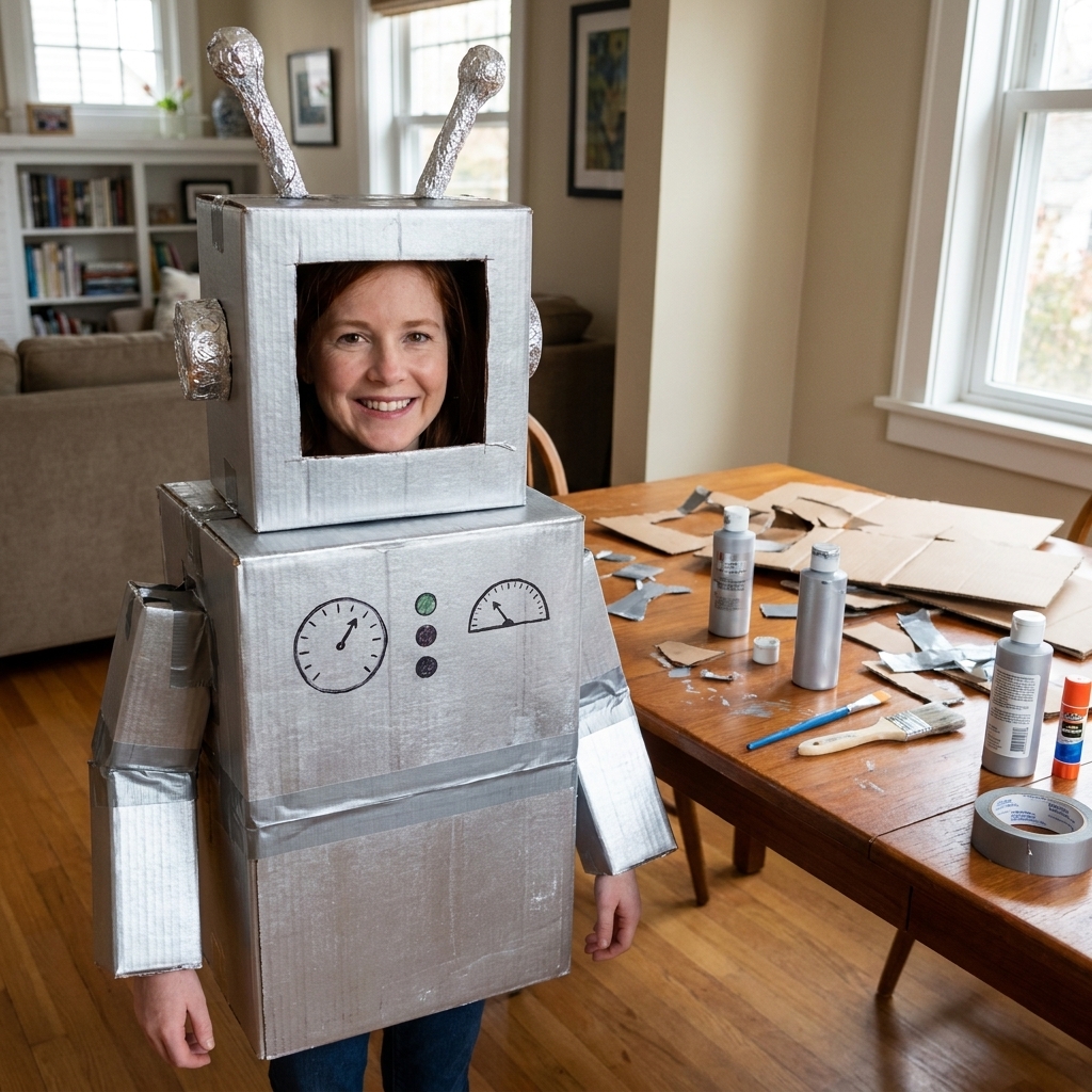 DIY Cardboard Box Halloween Costumes for Kids