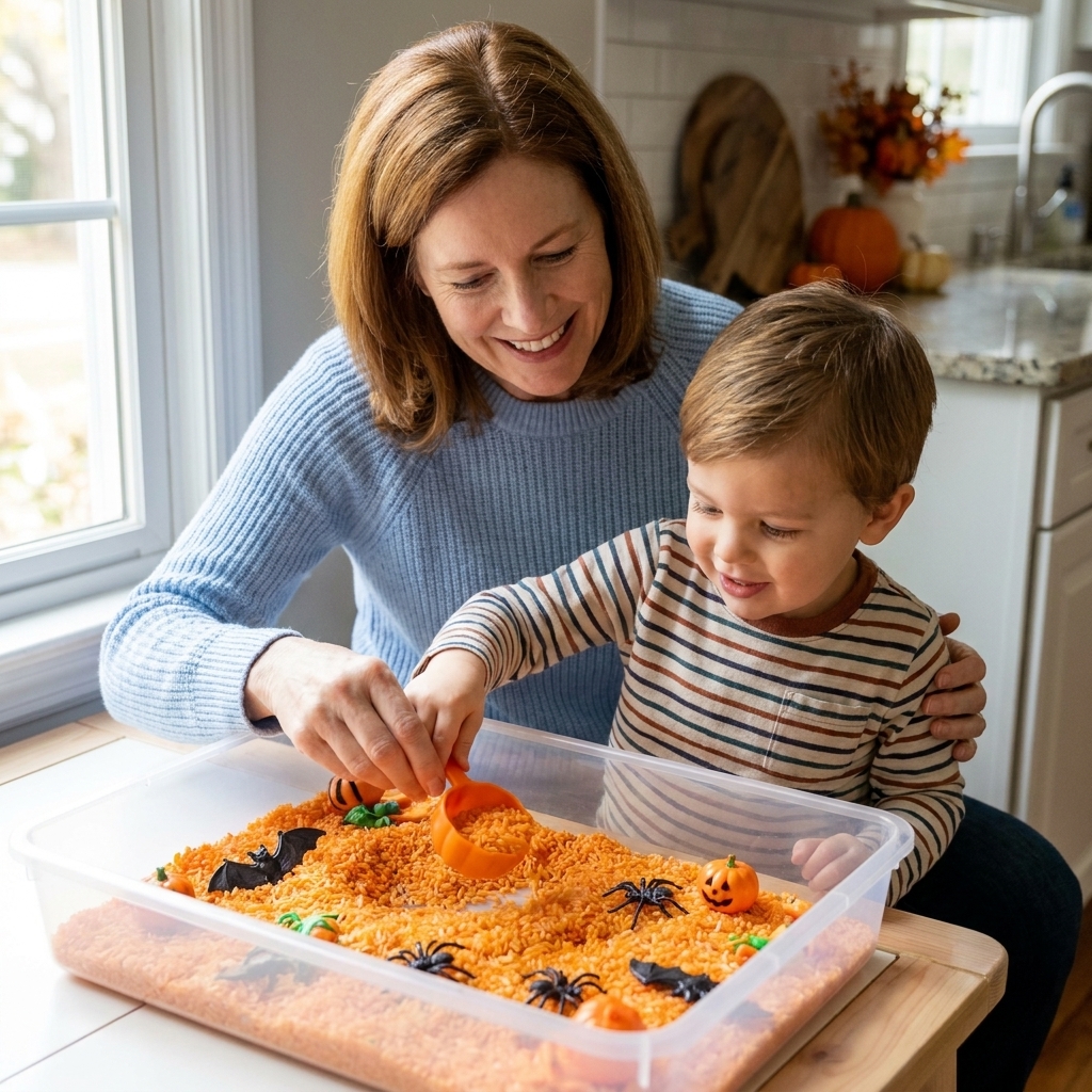 10 Spooky Halloween Sensory Bins and Squishy Crafts for Kids